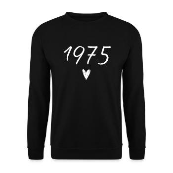 1975 coeur anniversaire - Sweat-shirt Unisexe - noir - Devant - Alina (178cm) & Michal (187cm)