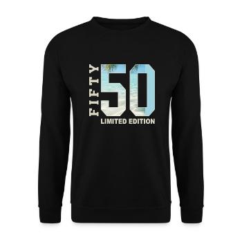 50th Birthday Fifty 50 years old - Unisex Sweatshirt - black - Front - Alina (178cm) & Michal (187cm)