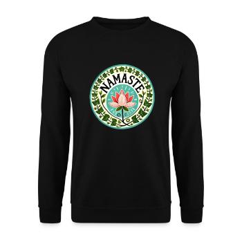 Namaste - Unisex Sweatshirt - black - Front - Alina (178cm) & Michal (187cm)