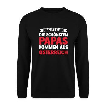 Autrichien Papa Père Fête des Pères Autriche - Sweat-shirt Unisexe - noir - Devant - Alina (178cm) & Michal (187cm)