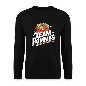 Frites, frites, restauration rapide - Sweat-shirt Unisexe - noir - Devant - Alina (178cm) & Michal (187cm)