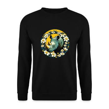 Rhinocéros - Sweat-shirt Unisexe - noir - Devant - Alina (178cm) & Michal (187cm)