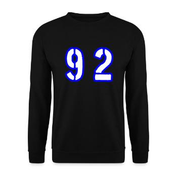 92 Zahl Symbol - Unisex Pullover - Schwarz - Vorne - Alina (178cm) & Michal (187cm)