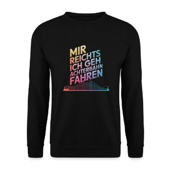 Roller Coaster Amusement Park Roller Coaster - Unisex Sweatshirt - black - Front - Alina (178cm) & Michal (187cm)