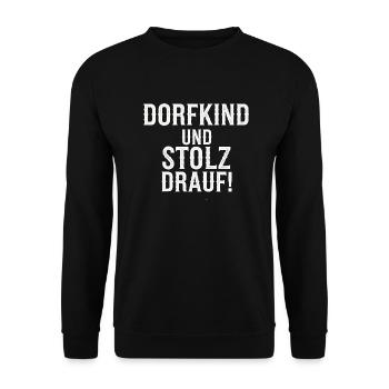 Dorfkind und stolz drauf! - Unisex Pullover - Schwarz - Vorne - Alina (178cm) & Michal (187cm)