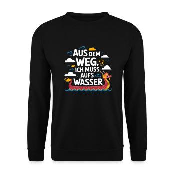 Aus dem Weg, ich muss aufs Wasser - Unisex Pullover - Schwarz - Vorne - Alina (178cm) & Michal (187cm)