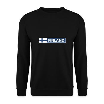 Finland National Flag - Unisex Sweatshirt - black - Front - Alina (178cm) & Michal (187cm)