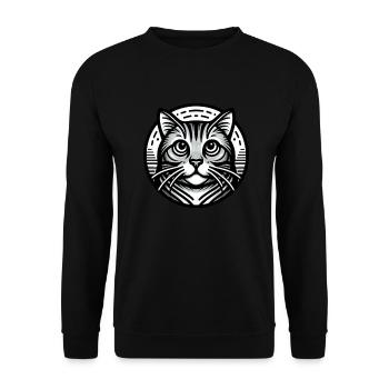 Domestic Cat Gifts - Unisex Sweatshirt - black - Front - Alina (178cm) & Michal (187cm)