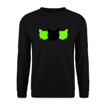 3 Chats Silhouettes Trois Amis Equipe Chefs d’équipe - Sweat-shirt Unisexe - noir - Devant - Alina (178cm) & Michal (187cm)