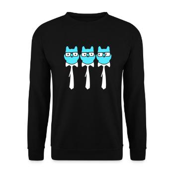 3 lunettes intelligentes nerd chat à monture de corne Geek Tie Team - Sweat-shirt Unisexe - noir - Devant - Alina (178cm) & Michal (187cm)