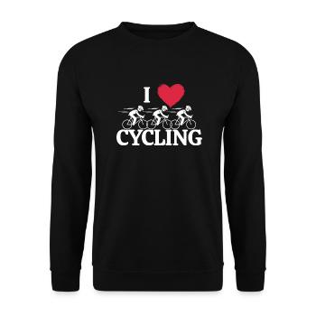 I Love Cycling - Unisex Sweatshirt - black - Front - Alina (178cm) & Michal (187cm)