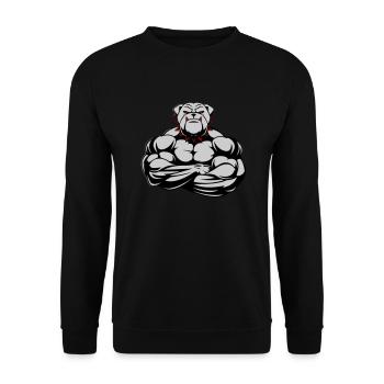 Strong Bulldog 02 - Unisex Sweatshirt - black - Front - Alina (178cm) & Michal (187cm)
