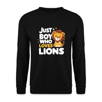 Lion Lion Animal Africa - Unisex Sweatshirt - black - Front - Alina (178cm) & Michal (187cm)