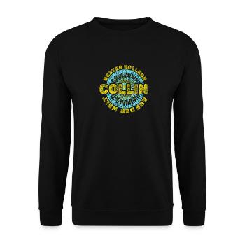Collin als Vorname - Unisex Pullover - Schwarz - Vorne - Alina (178cm) & Michal (187cm)