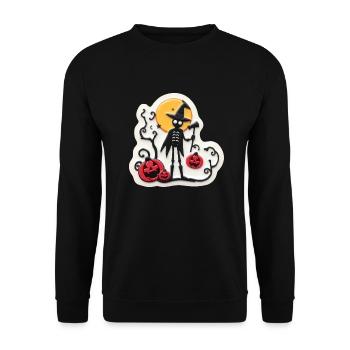Spooky Halloween - Unisex Sweatshirt - black - Front - Alina (178cm) & Michal (187cm)