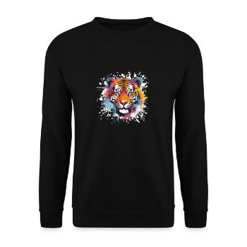 tiger animal wildlife - Unisex Pullover - Schwarz - Vorne - Alina (178cm) & Michal (187cm)
