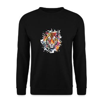 Tiger Animal - Unisex Pullover - Schwarz - Vorne - Alina (178cm) & Michal (187cm)