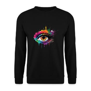 Funky Eye - Unisex Sweatshirt - black - Front - Alina (178cm) & Michal (187cm)