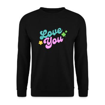 Love You - Unisex Sweatshirt - black - Front - Alina (178cm) & Michal (187cm)