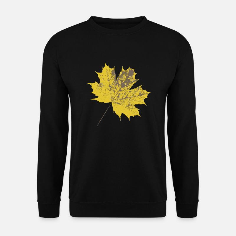 Yellow maple leaf - Unisex Sweatshirt - black