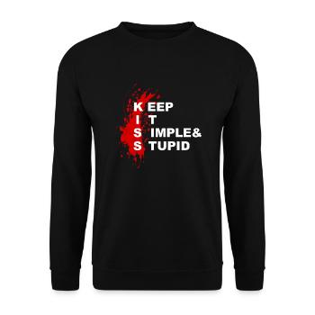 KISS - Keep it simple & stupid - Unisex Pullover - Schwarz - Vorne - Alina (178cm) & Michal (187cm)