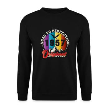 Perfection 1957 -67th Anniversary,Original - Unisex Sweatshirt - black - Front - Alina (178cm) & Michal (187cm)