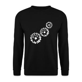 Beaucoup de jolies fleurs motif décoratif coloré belle - Sweat-shirt Unisexe - noir - Devant - Alina (178cm) & Michal (187cm)
