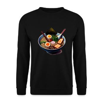 Soupe de nouilles ramen - Sweat-shirt Unisexe - noir - Devant - Alina (178cm) & Michal (187cm)