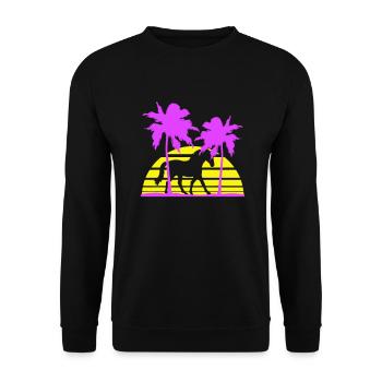 Horse Riding Lines Rider Sun Palm Trees Silhouette - Unisex Sweatshirt - black - Front - Alina (178cm) & Michal (187cm)