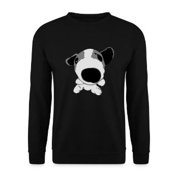 20241117 doggie frontal - Unisex Pullover - Schwarz - Vorne - Alina (178cm) & Michal (187cm)