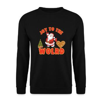 Joy To The World Graphic Tee - Unisex Sweatshirt - black - Front - Alina (178cm) & Michal (187cm)