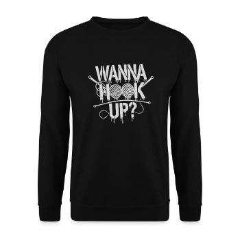 Humorous knitting - Unisex Sweatshirt - black - Front - Alina (178cm) & Michal (187cm)