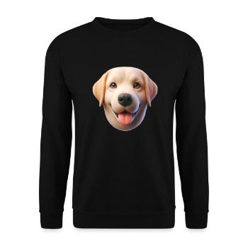 Hund Kopf 1 - Unisex Pullover - Schwarz - Vorne - Alina (178cm) & Michal (187cm)