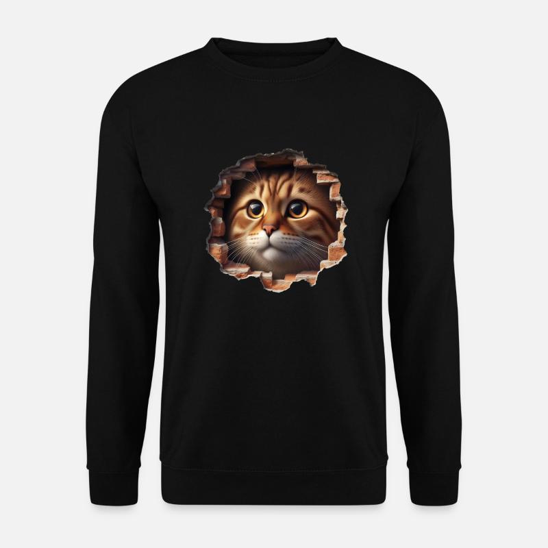 Katze im Loch 2 - Unisex Pullover - Schwarz