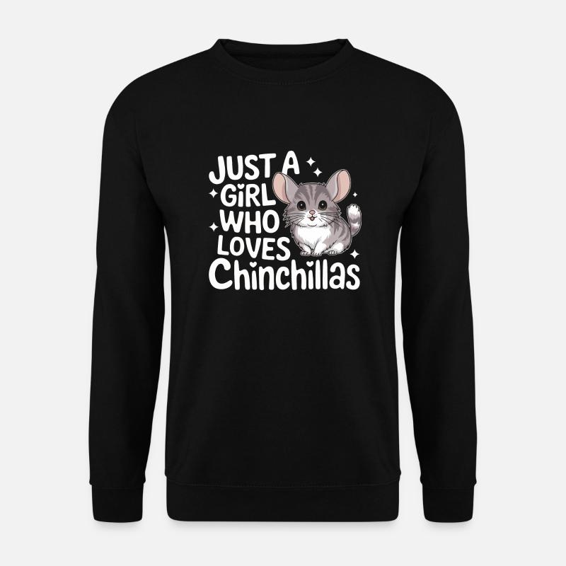 Chinchilla Chinchillas Maus - Unisex Pullover - Schwarz