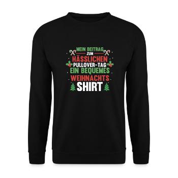 Santa Claus Christmas Ugly Christmas - Unisex Sweatshirt - black - Front - Alina (178cm) & Michal (187cm)