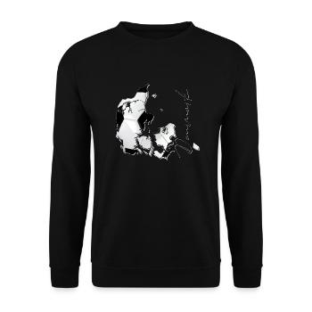 Denmark Map Framed Real Football EN - Unisex Sweatshirt - black - Front - Alina (178cm) & Michal (187cm)