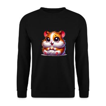 hamster comic - Unisex Pullover - Schwarz - Vorne - Alina (178cm) & Michal (187cm)