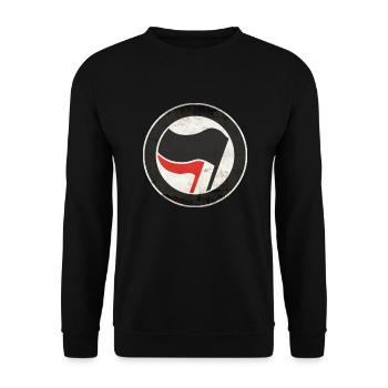 ANTIFA - Sweat-shirt Unisexe - noir - Devant - Alina (178cm) & Michal (187cm)
