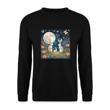 Rabbit - Unisex Pullover - Schwarz - Vorne - Alina (178cm) & Michal (187cm)