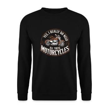 Motorcycles: pure passion - Unisex Sweatshirt - black - Front - Alina (178cm) & Michal (187cm)