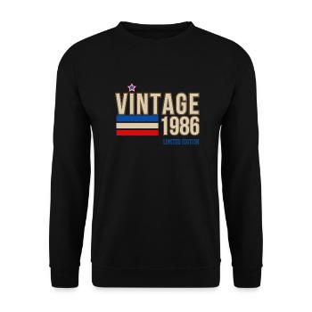 Jahrgang 1986 limitierte Auflage - Unisex Pullover - Schwarz - Vorne - Alina (178cm) & Michal (187cm)
