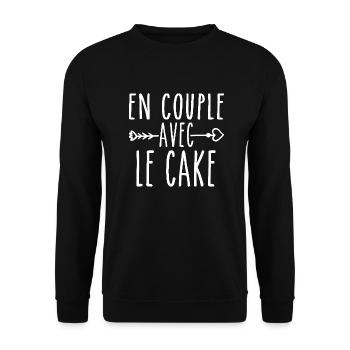 En Couple avec Cake, cadeau Fans de Cake - Sweat-shirt Unisexe - noir - Devant - Alina (178cm) & Michal (187cm)