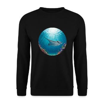 Mantarochen in der Sonne - Unisex Pullover - Schwarz - Vorne - Alina (178cm) & Michal (187cm)
