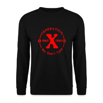 Generation X Stay Strong Positives Zitat Niedliche 80er Jahre - Unisex Pullover - Schwarz - Vorne - Alina (178cm) & Michal (187cm)
