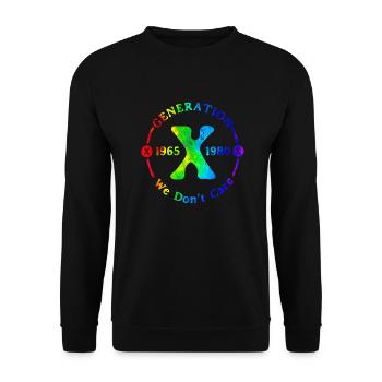 Generation X Stay Strong Positives Zitat Niedliche 80er Jahre - Unisex Pullover - Schwarz - Vorne - Alina (178cm) & Michal (187cm)