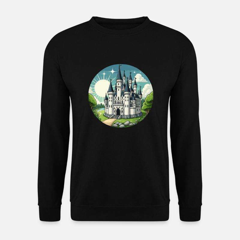 Märchenschloss weiß - Unisex Pullover - Schwarz