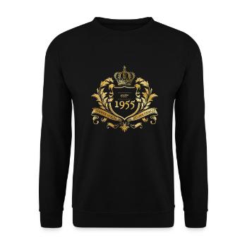 70th Birthday Semper Verum - Established 1955 - Unisex Sweatshirt - black - Front - Alina (178cm) & Michal (187cm)