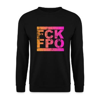 FCK FPÖ - Montrer l’exemple contre la droite (vintage) - Sweat-shirt Unisexe - noir - Devant - Alina (178cm) & Michal (187cm)