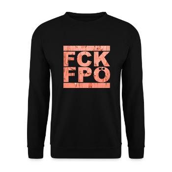 FCK FPÖ - Montrer l’exemple contre la droite - Sweat-shirt Unisexe - noir - Devant - Alina (178cm) & Michal (187cm)